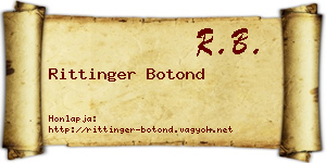 Rittinger Botond névjegykártya